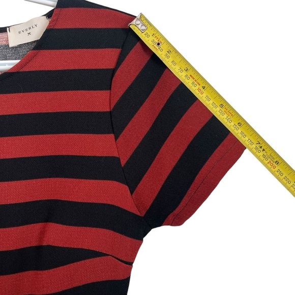 Everly Anthropologie skater retro striped short sleeve zip up dress women small - Picture 8 of 10